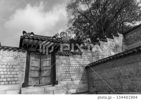 韓国の宮廷の秋の景色 134481904