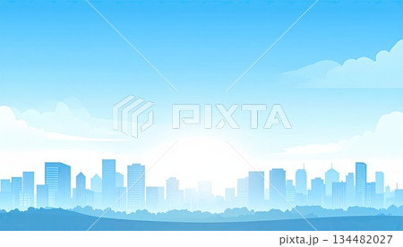 《AI画像》青空が広がる都市風景 《AI画像》青空が広がる都市風景 134482027