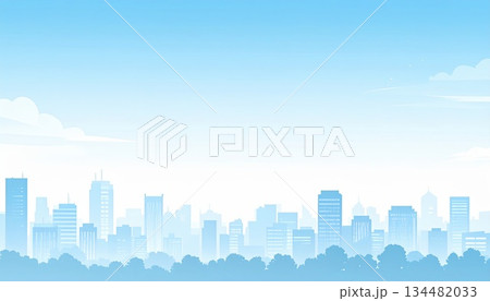 《AI画像》青空が広がる都市風景 《AI画像》青空が広がる都市風景 134482033