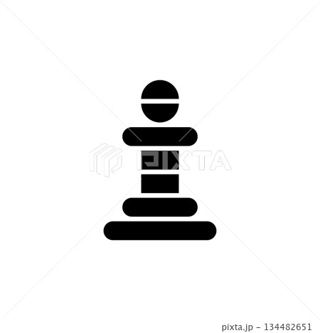 Chess pawn. Simple vector logo. Abstract silhouette on white background. Chess pawn. Simple vector logo. Abstract silhouette on white background. 134482651