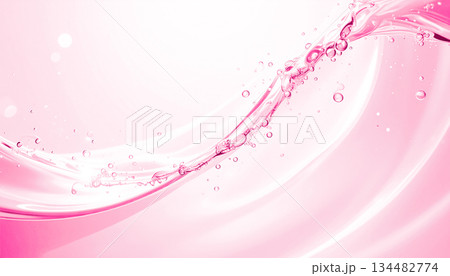 ピンクの液体イメージ　コラーゲンや化粧水のイメージ背景 134482774