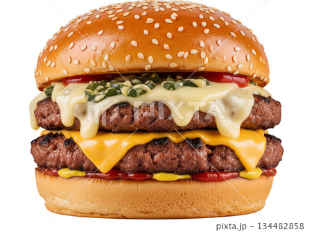 hamburger on white background 134482858