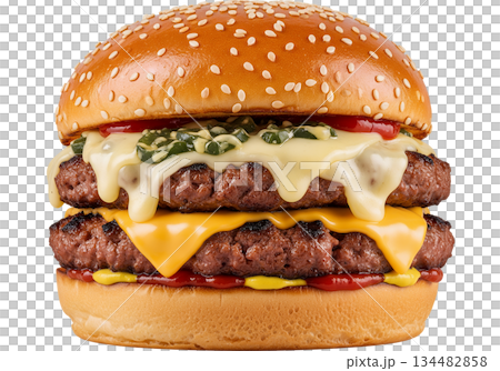hamburger on white background 134482858