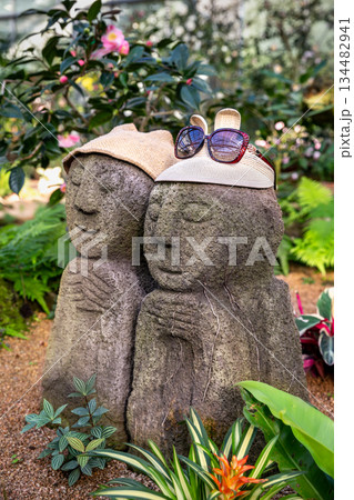 Dolhareubang Couple at Camellia Hill, Jeju Island Dolhareubang Couple at Camellia Hill, Jeju Island 134482941