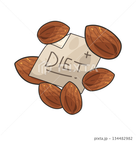 illustration of Almonds for Diet 134482982