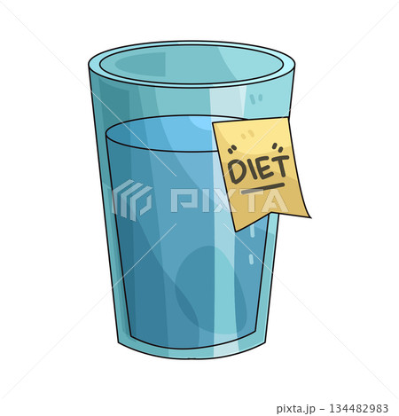 illustration of Water Glass for diet 134482983