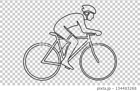 趣味・サイクリングを表す線画イラストアイコン 趣味・サイクリングを表す線画イラストアイコン 134483268