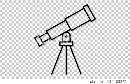 Hobby astronomy: Simple icon illustration of a telescope 134483272