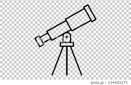 Hobby astronomy: Simple icon illustration of a telescope 134483275