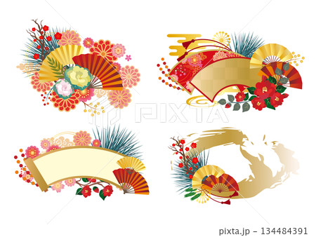 正月飾り　年賀素材 134484391
