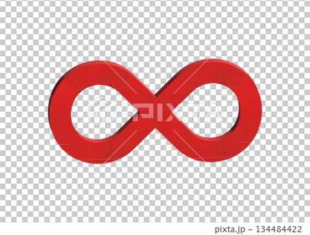 紅色無窮大符號的3D插圖 134484422