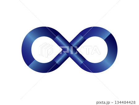無限大マーク ネイビーのインフィニティマークのイラスト 134484428