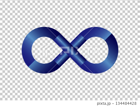 無限大マーク ネイビーのインフィニティマークのイラスト 134484428