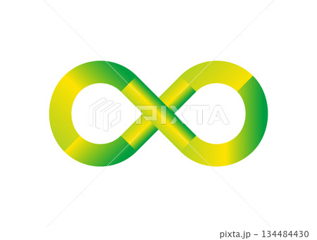 無限大マーク 黄緑色のインフィニティマークのイラスト 134484430