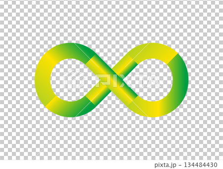 無限大マーク 黄緑色のインフィニティマークのイラスト 134484430