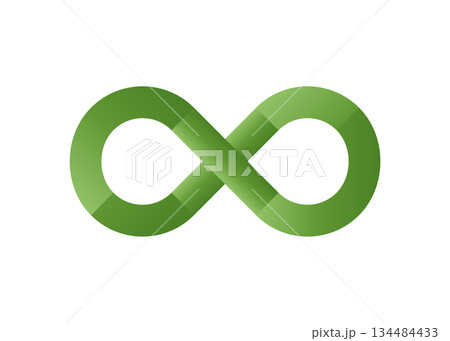 無限大マーク 緑色のインフィニティマークのイラスト 134484433