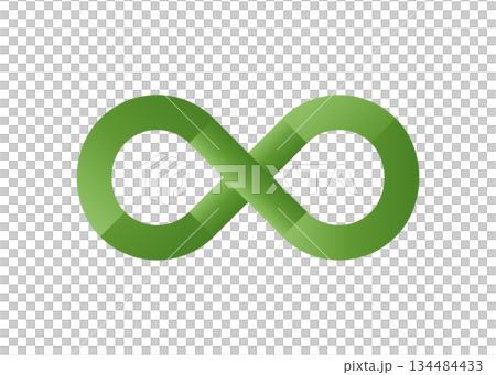 無限大マーク 緑色のインフィニティマークのイラスト 134484433