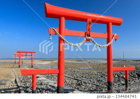 大魚神社・干潮時の海中鳥居 佐賀県藤津郡太良町 大魚神社・干潮時の海中鳥居 佐賀県藤津郡太良町 134484743