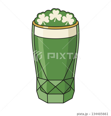St. Patrick's Day Green Cocktail with Shamrocks St. Patrick's Day Green Cocktail with Shamrocks 134485661