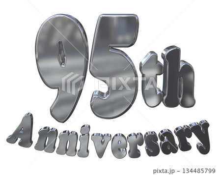 3DCG文字「95th Anniversary/95周年マークキラキラ」 134485799