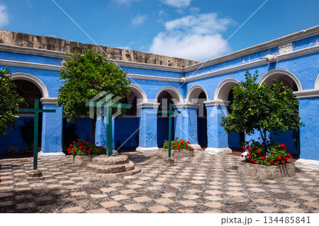 Peaceful Courtyard at Santa Catalina Monastery, Arequipa, Peru Peaceful Courtyard at Santa Catalina Monastery, Arequipa, Peru 134485841
