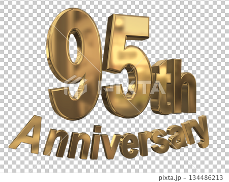 3DCG文字“95週年紀念/95週年閃耀標誌” 134486213