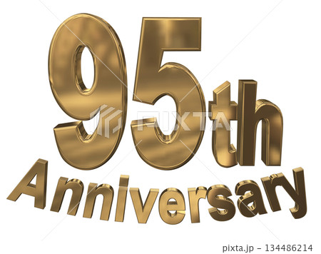 3DCG文字「95th Anniversary/95周年マークキラキラ」 134486214