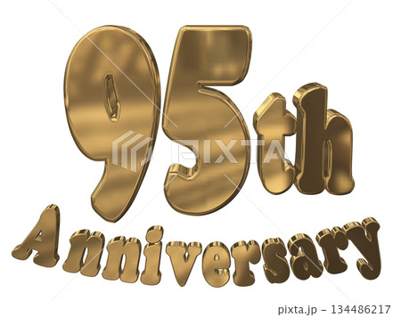 3DCG文字「95th Anniversary/95周年マークキラキラ」 134486217