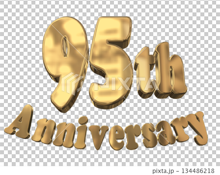 3DCG文字「95th Anniversary/95周年マークキラキラ」 134486218