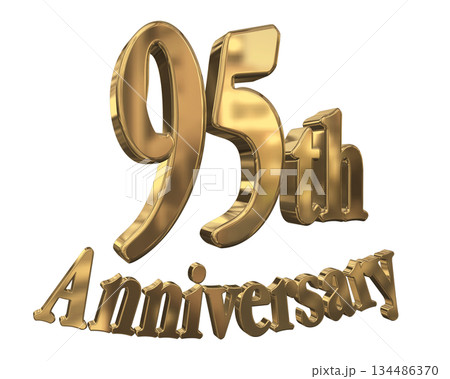 3DCG文字「95th Anniversary/95周年マークキラキラ」 134486370
