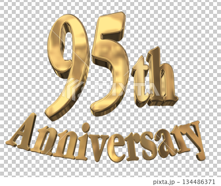 3DCG text "95th Anniversary/95th Anniversary Sparkling Mark" 134486371