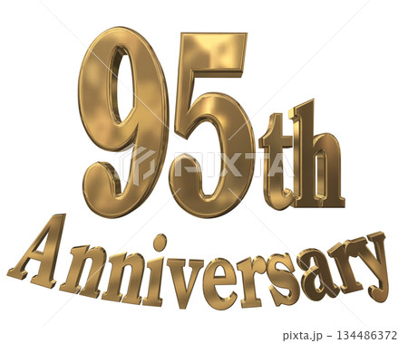3DCG文字「95th Anniversary/95周年マークキラキラ」 134486372