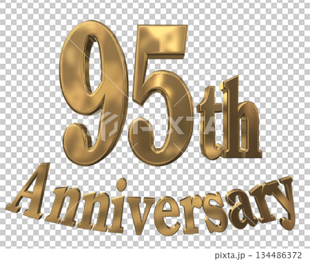 3DCG text "95th Anniversary/95th Anniversary Sparkling Mark" 3DCG text "95th Anniversary/95th Anniversary Sparkling Mark" 134486372