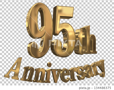 3DCG文字“95週年紀念/95週年閃耀標誌” 134486375
