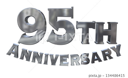 3DCG文字「95th Anniversary/95周年マークキラキラ」 134486415