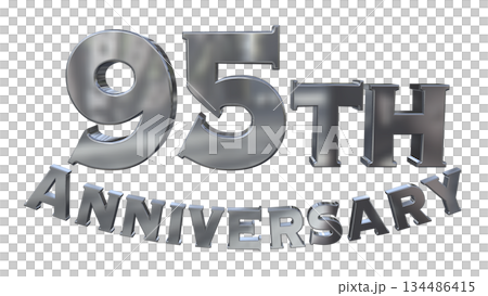 3DCG文字「95th Anniversary/95周年マークキラキラ」 134486415