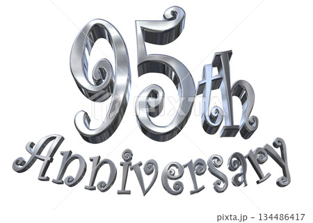 3DCG文字「95th Anniversary/95周年マークキラキラ」 134486417
