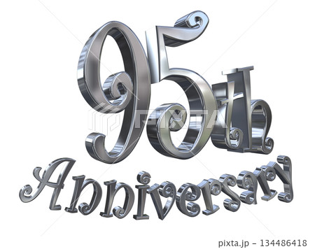 3DCG文字「95th Anniversary/95周年マークキラキラ」 134486418