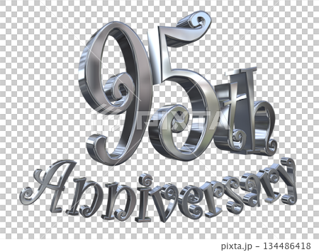 3DCG文字「95th Anniversary/95周年マークキラキラ」 134486418