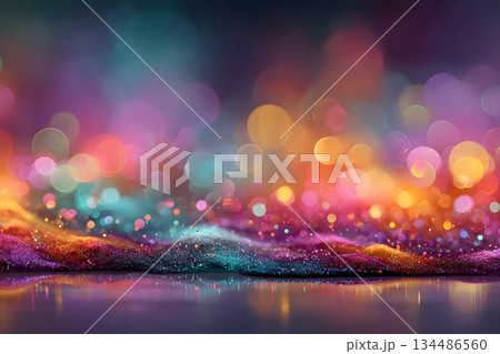 ネオンカラーの光ぼけ抽象背景 ネオンカラーの光ぼけ抽象背景 134486560