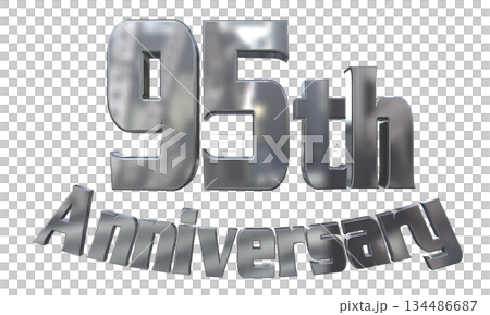 3DCG文字“95週年紀念/95週年閃耀標誌” 3DCG文字“95週年紀念/95週年閃耀標誌” 134486687