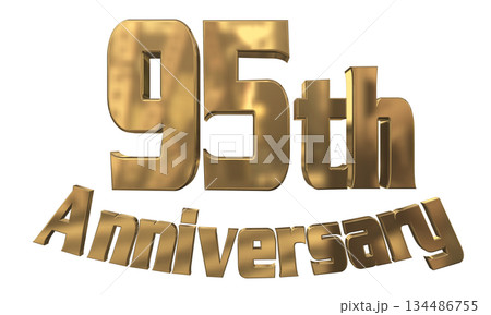 3DCG文字「95th Anniversary/95周年マークキラキラ」 134486755