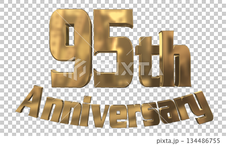3DCG文字「95th Anniversary/95周年マークキラキラ」 134486755