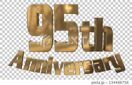 3DCG text "95th Anniversary/95th Anniversary Sparkling Mark" 134486756
