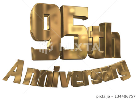 3DCG文字「95th Anniversary/95周年マークキラキラ」 134486757