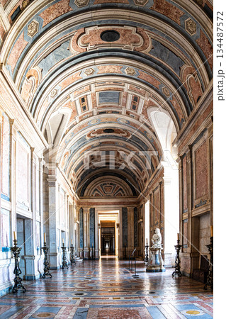 Mafra, Portugal - Apr 11, 2025: Interior of the Mafra National Palace at Mafra, Portugal. 134487572