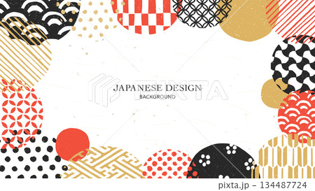和柄の抽象的な背景デザイン 134487724