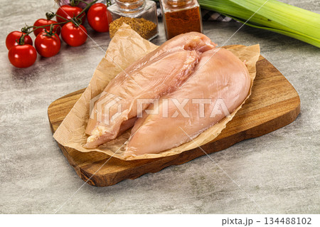 Fresh raw Chicken breast fillet Fresh raw Chicken breast fillet 134488102