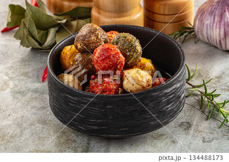 Shanklish cheese with spices in the oil Shanklish cheese with spices in the oil 134488173