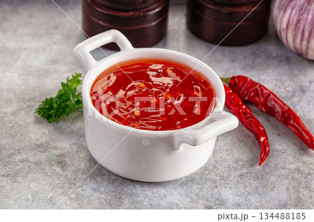 Asian sweet and sour chili sauce 134488185